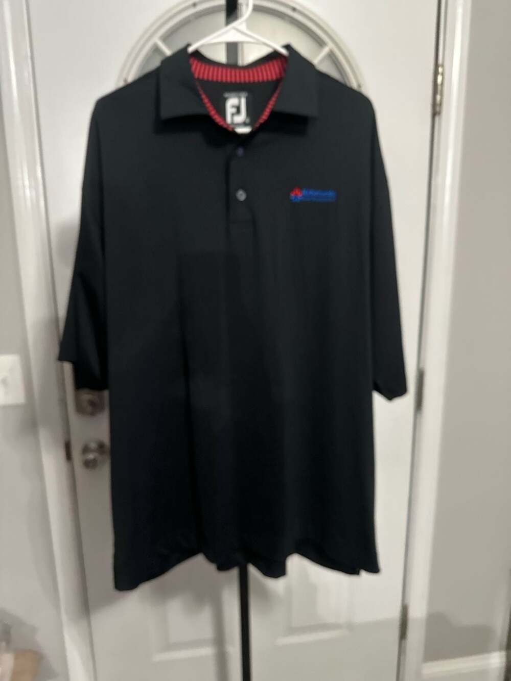 FootJoy ProDry Lisle Golf Polo Shirt Black XL Nationwide Boiler Logo #399